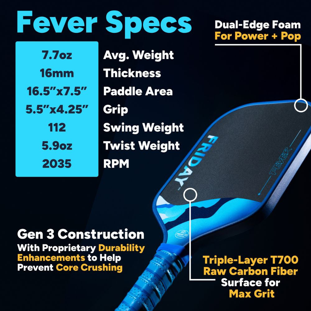 FRIDAY Fever 101 Elongated Pickleball Paddle | Pickleball Sports