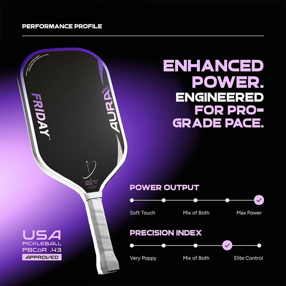 FRIDAY Aura Pro Hybrid Pickleball Paddle | Pickleball Sports