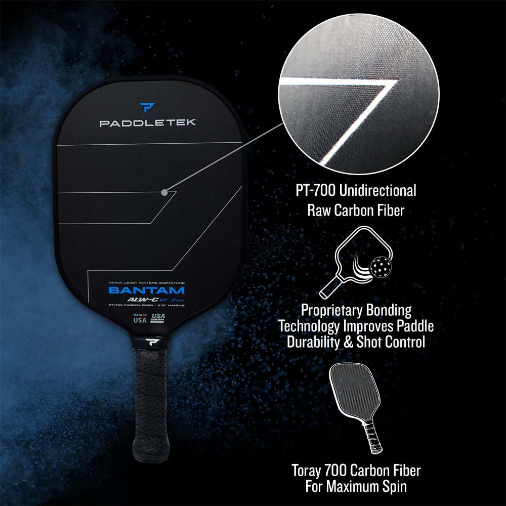 Paddletek Bantam ALW-C Anna Leigh Waters Carbon 12.7mm Paddle | Pickleball Sports