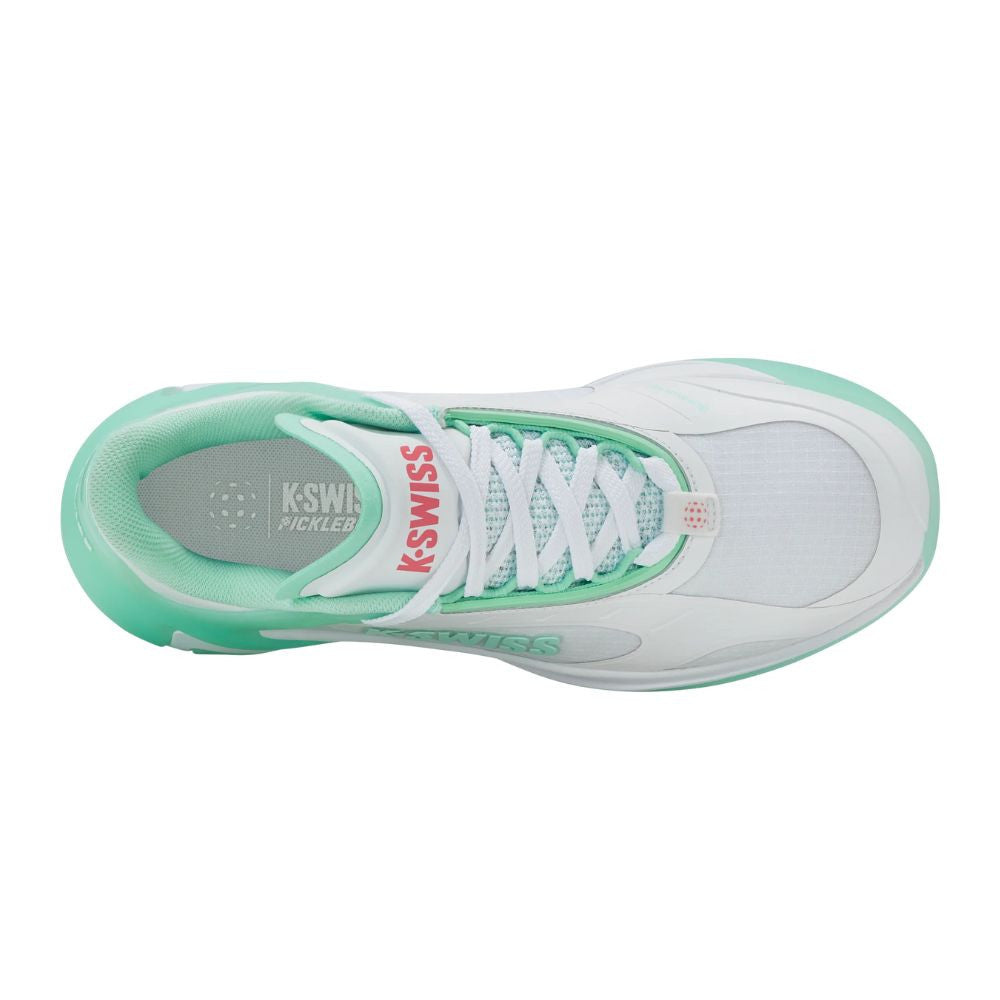 K-Swiss K-Frame Pickleball Shoe - White/Neon Mint/Hot Neon Pink | Pickleball Sports