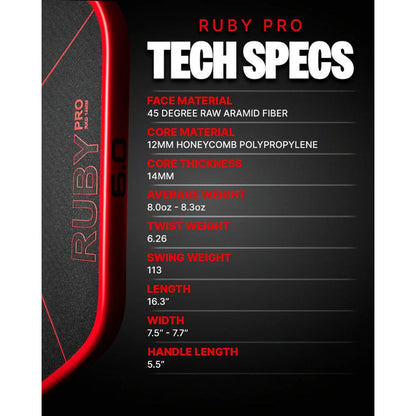 Six Zero Ruby Pro Pickleball Paddle | Pickleball Sports