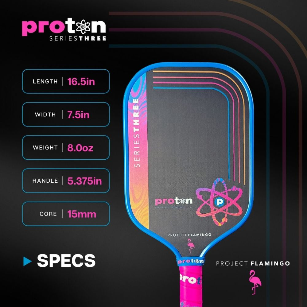 Proton Series Three Pickleball Paddle - Project Flamingo | Pickleball Sports