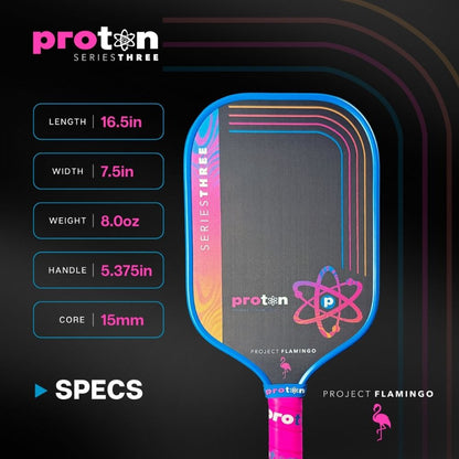 Proton Series Three Pickleball Paddle - Project Flamingo | Pickleball Sports