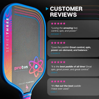 Proton Series Three Pickleball Paddle - Project Flamingo | Pickleball Sports