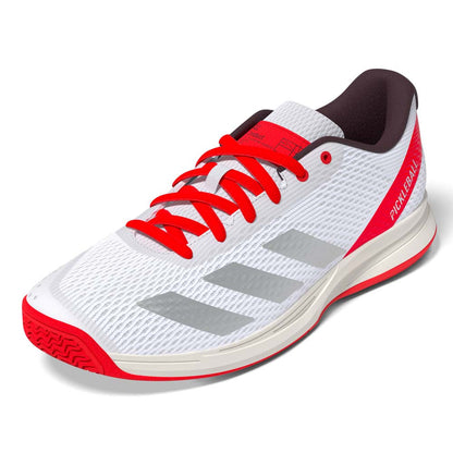 adidas White/Silver/Red Courtflash  Pickleball Shoe | Pickleball Sports