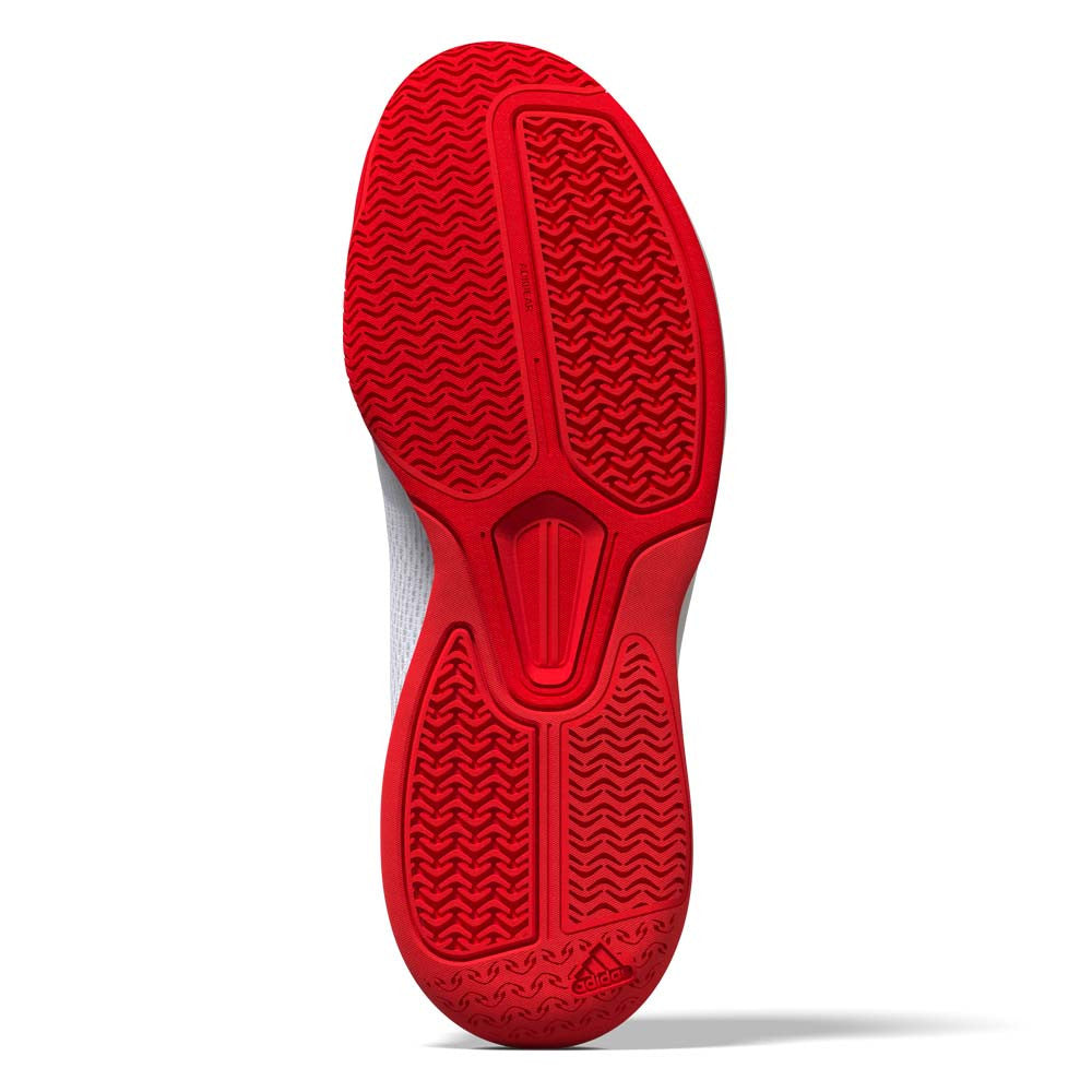 adidas White/Silver/Red Courtflash  Pickleball Shoe | Pickleball Sports