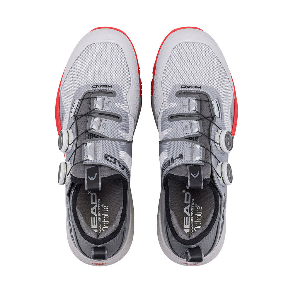 HEAD Motion Pro BOA Pickleball Shoe, Light Grey/Red | Pickleball Sports