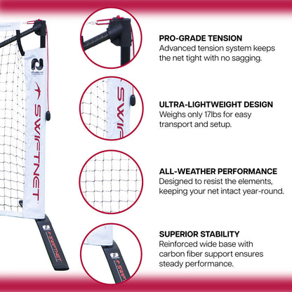 SwiftNet 2.1 Portable Pickleball Net | Pickleball Sports