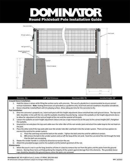 Dominator Permanent Pickleball Net Post System | Pickleball Sports