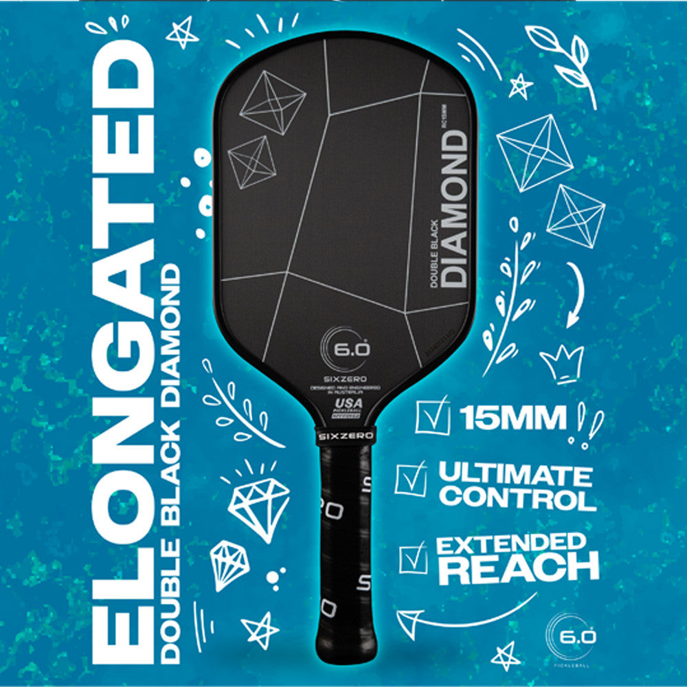 Six Zero Double Black Diamond Elongated Pickleball Paddle | Pickleball Sports