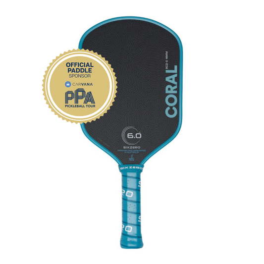 Six Zero Coral 16mm Elongated Pickleball Paddle | Pickleball Sports