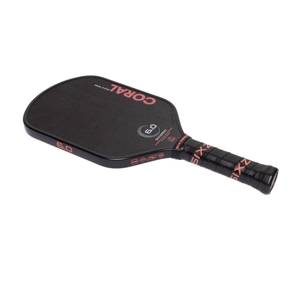 Six Zero Coral 16mm Elongated Pickleball Paddle | Pickleball Sports