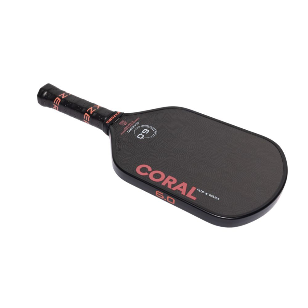 Six Zero Coral 16mm Elongated Pickleball Paddle | Pickleball Sports