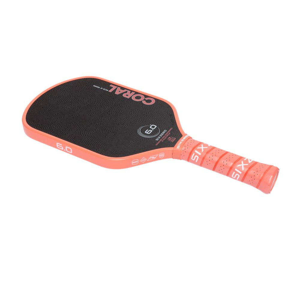 Six Zero Coral 16mm Elongated Pickleball Paddle | Pickleball Sports