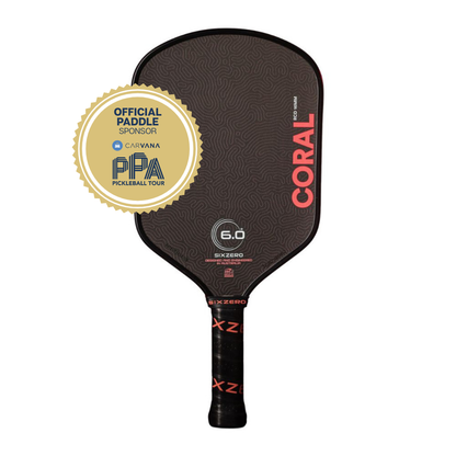 Six Zero Coral 16mm Hybrid Pickleball Paddle | Pickleball Sports