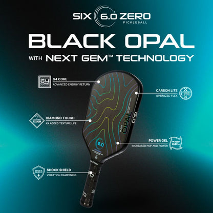 Six Zero Black Opal Pickleball Paddle | Pickleball Sports