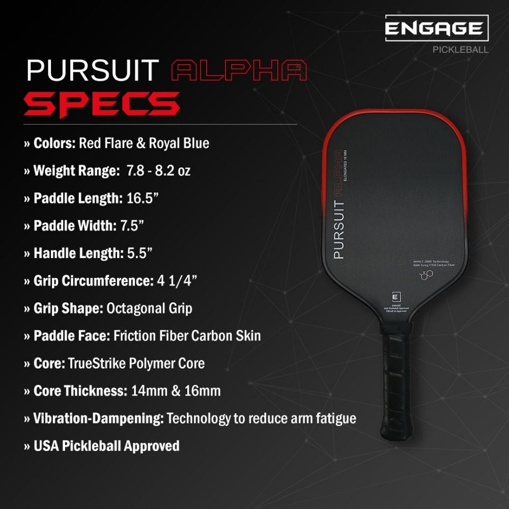 Engage Pursuit Alpha 16mm Pickleball Paddle | Pickleball Sports
