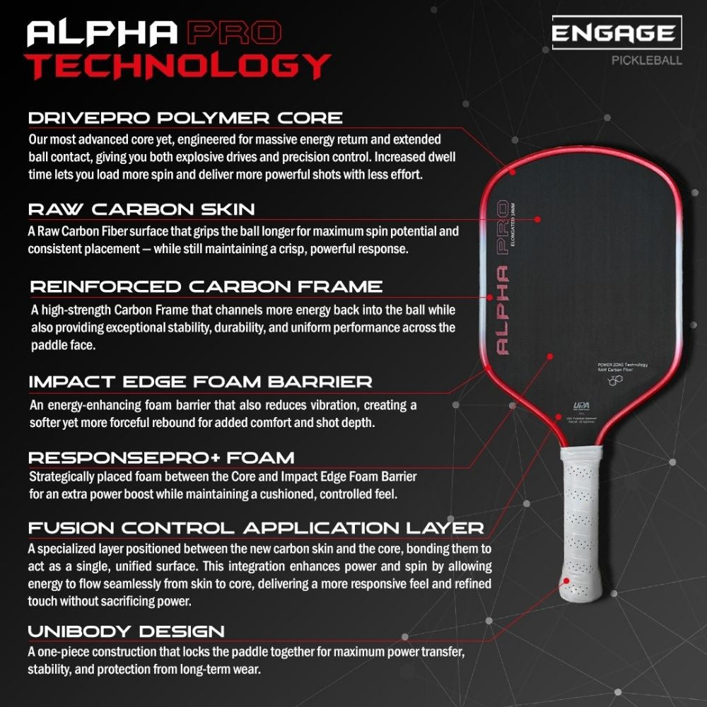 Engage Pursuit Alpha Pro 16mm Pickleball Paddle | Pickleball Sports