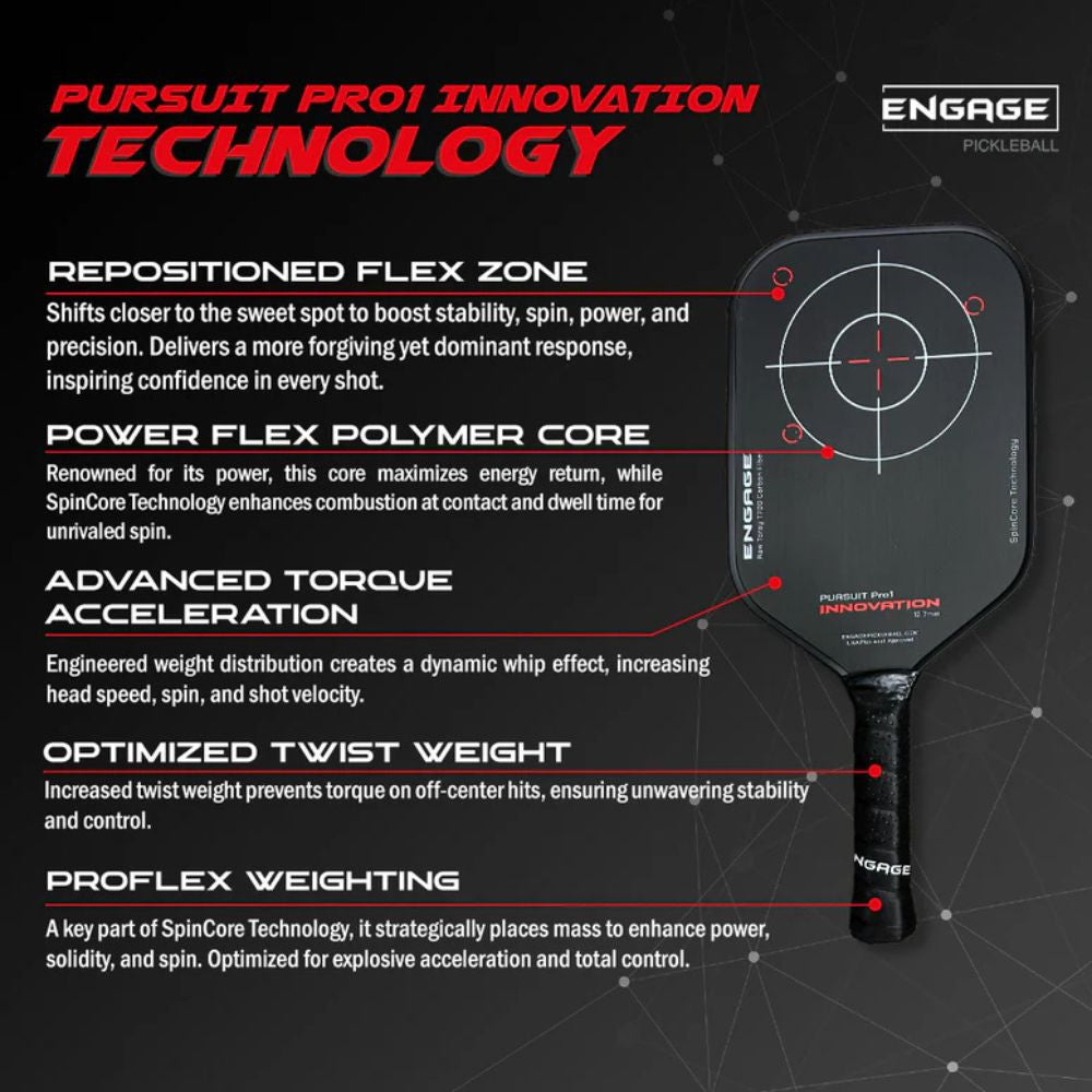 Engage Pursuit Pro1 Innovation 12.7mm Pickleball Paddle | Pickleball Sports