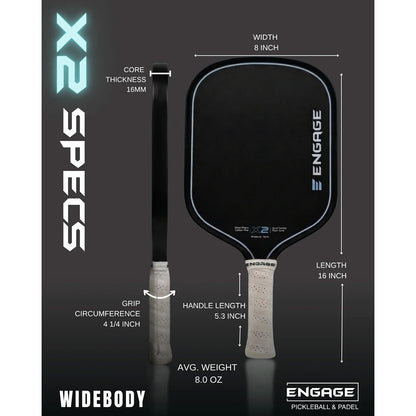 Engage X2 Widebody 16mm Pickleball Paddle | Pickleball Sports