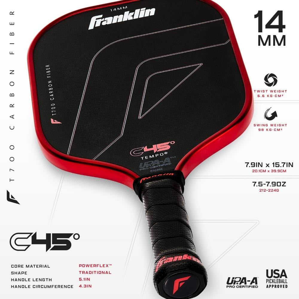 Franklin C45 Tempo 14mm Pickleball Paddle | Pickleball Sports