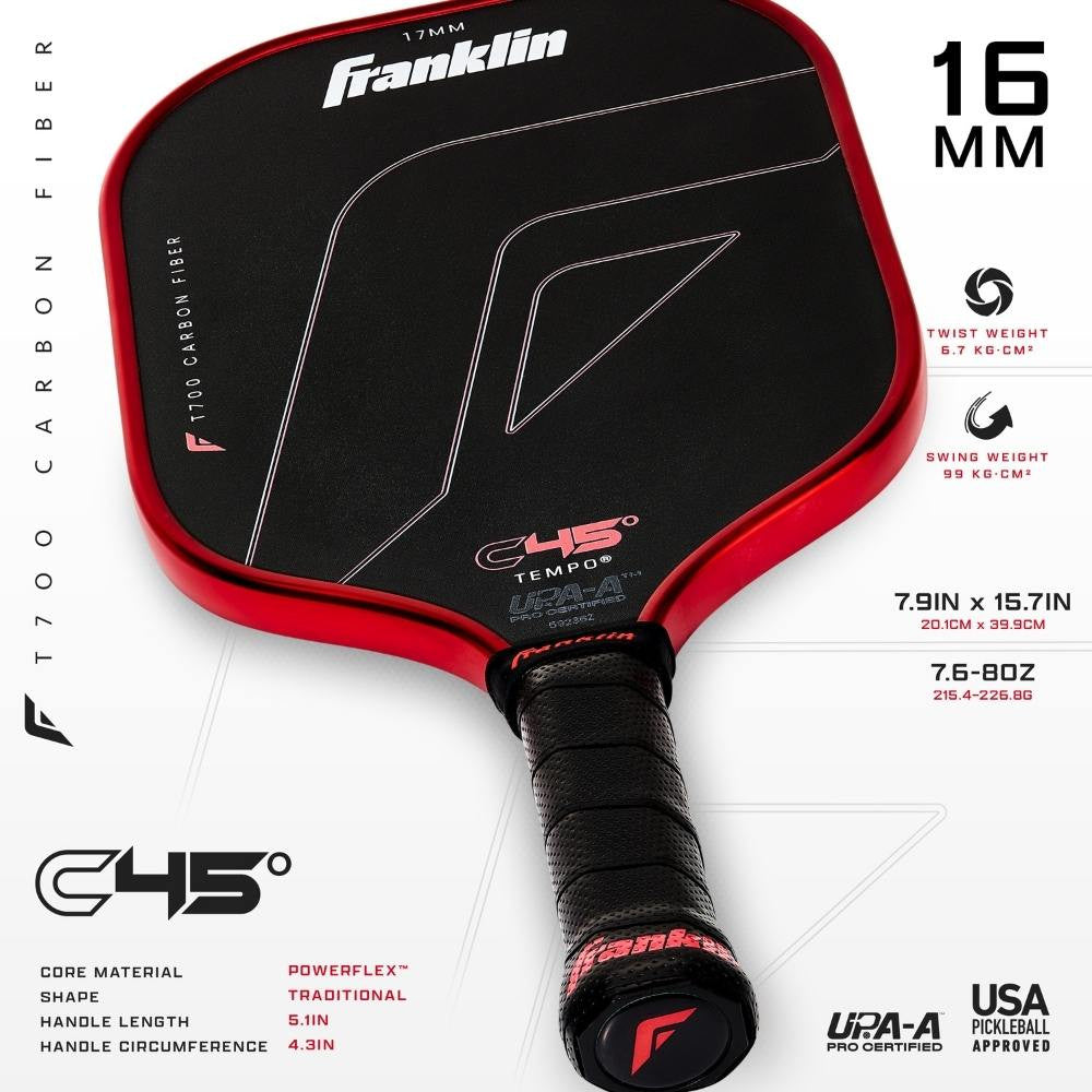 Franklin C45 Tempo 16mm Pickleball Paddle | Pickleball Sports