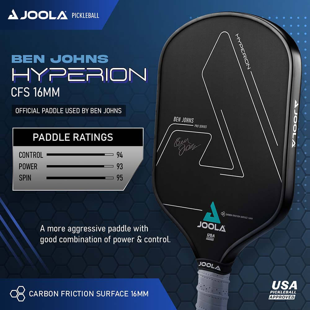 JOOLA Ben Johns Hyperion CFS 16 Graphite Paddle | Pickleball Sports
