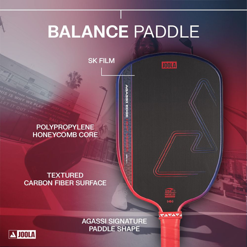 JOOLA Agassi Edge Heat Vision 16mm Pickleball Paddle | Pickleball Sports