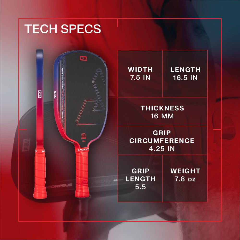 JOOLA Agassi Edge Heat Vision 16mm Pickleball Paddle | Pickleball Sports