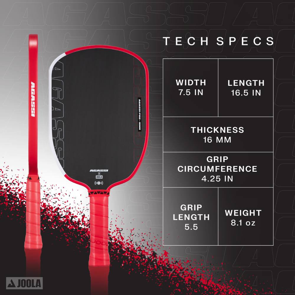 JOOLA Andre Agassi Pro 16mm Pickleball Paddle | Pickleball Sports