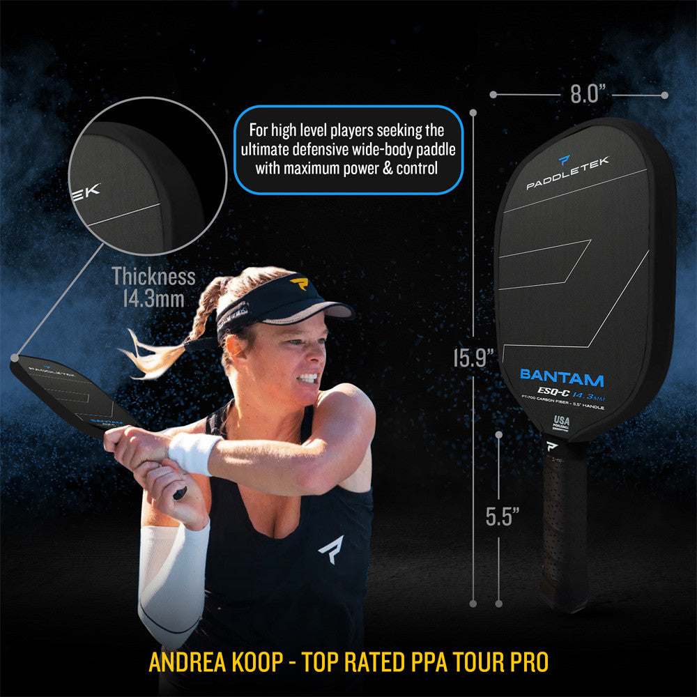 Paddletek Bantam ESQ-C 14.3mm Pickleball Paddle | Pickleball Sports