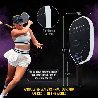 Paddletek Bantam ALW-C Anna Leigh Waters Carbon 14.3mm Paddle | Pickleball Sports