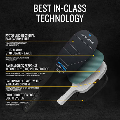 Paddletek Bantam ALW-C Anna Leigh Waters Carbon 12.7mm Paddle | Pickleball Sports