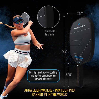 Paddletek Bantam ALW-C Anna Leigh Waters Carbon 12.7mm Paddle | Pickleball Sports