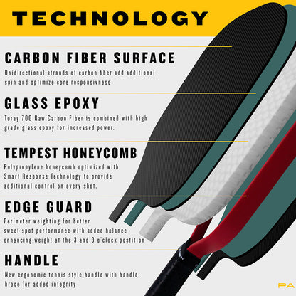 Paddletek Tempest Wave Pro-C 14.3mm Pickleball Paddle | Pickleball Sports