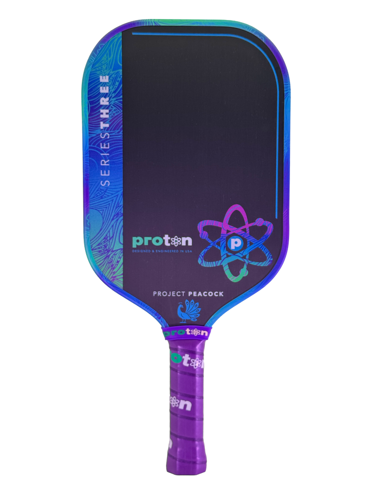 Proton Series Three Project Peacock 13mm Elongated Pickleball Paddle | Pickleball Sports