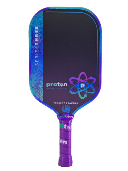 Proton Series Three Project Peacock 13mm Elongated Pickleball Paddle | Pickleball Sports
