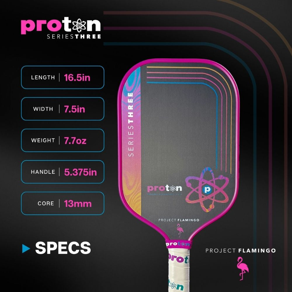 Proton Series Three Project Peacock 13mm Pickleball Paddle | Pickleball Sports