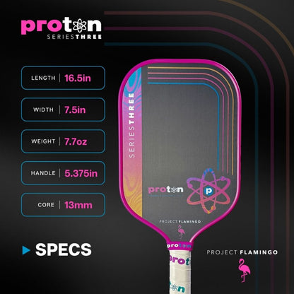 Proton Series Three Project Peacock 13mm Pickleball Paddle | Pickleball Sports