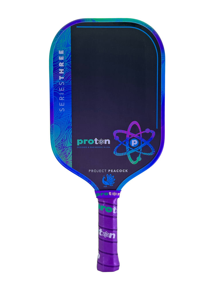 Proton Series Three Project Peacock 15mm Elongated Pickleball Paddle | Pickleball Sports
