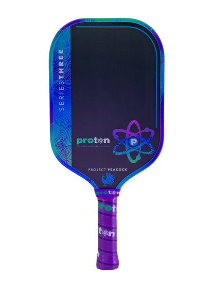 Proton Series Three Project Peacock 15mm Elongated Pickleball Paddle | Pickleball Sports