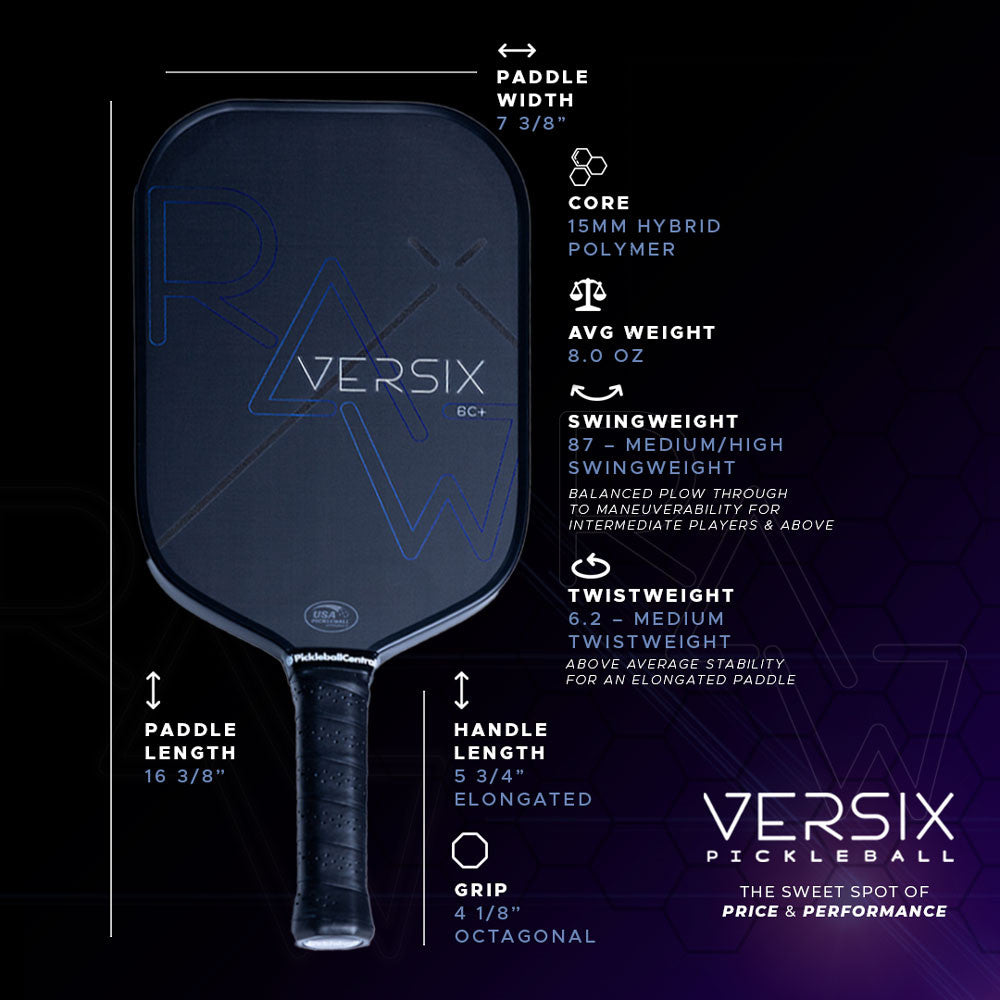VERSIX RAW 6C Carbon Fiber Pickleball Paddle | Pickleball Sports