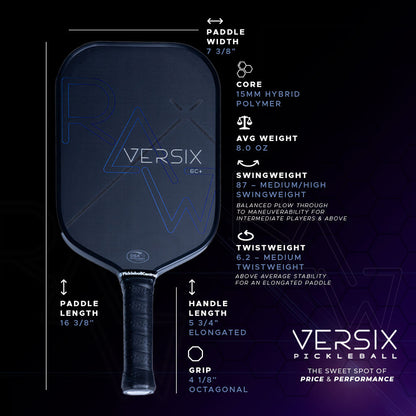 VERSIX RAW 6C Carbon Fiber Pickleball Paddle | Pickleball Sports