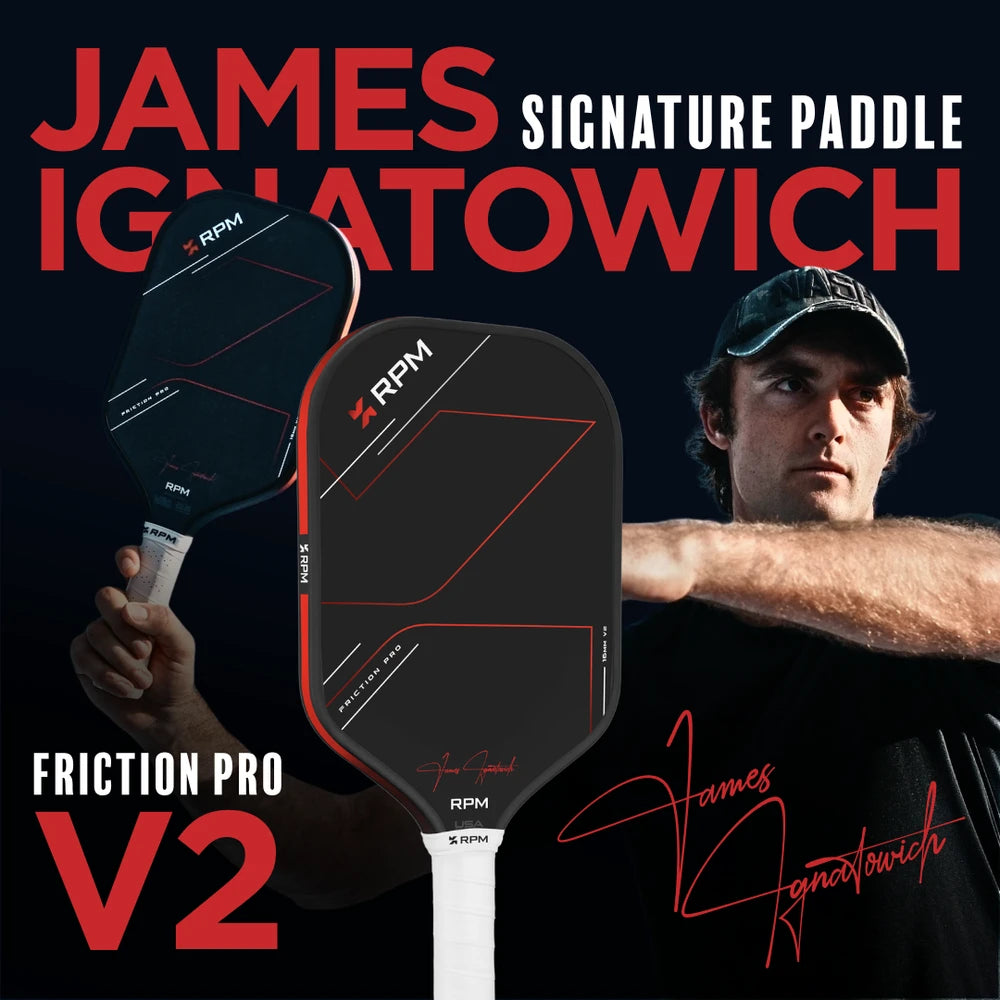 RPM Friction Pro Elongated V2 Carbon Fiber Pickleball Paddle | Pickleball Sports