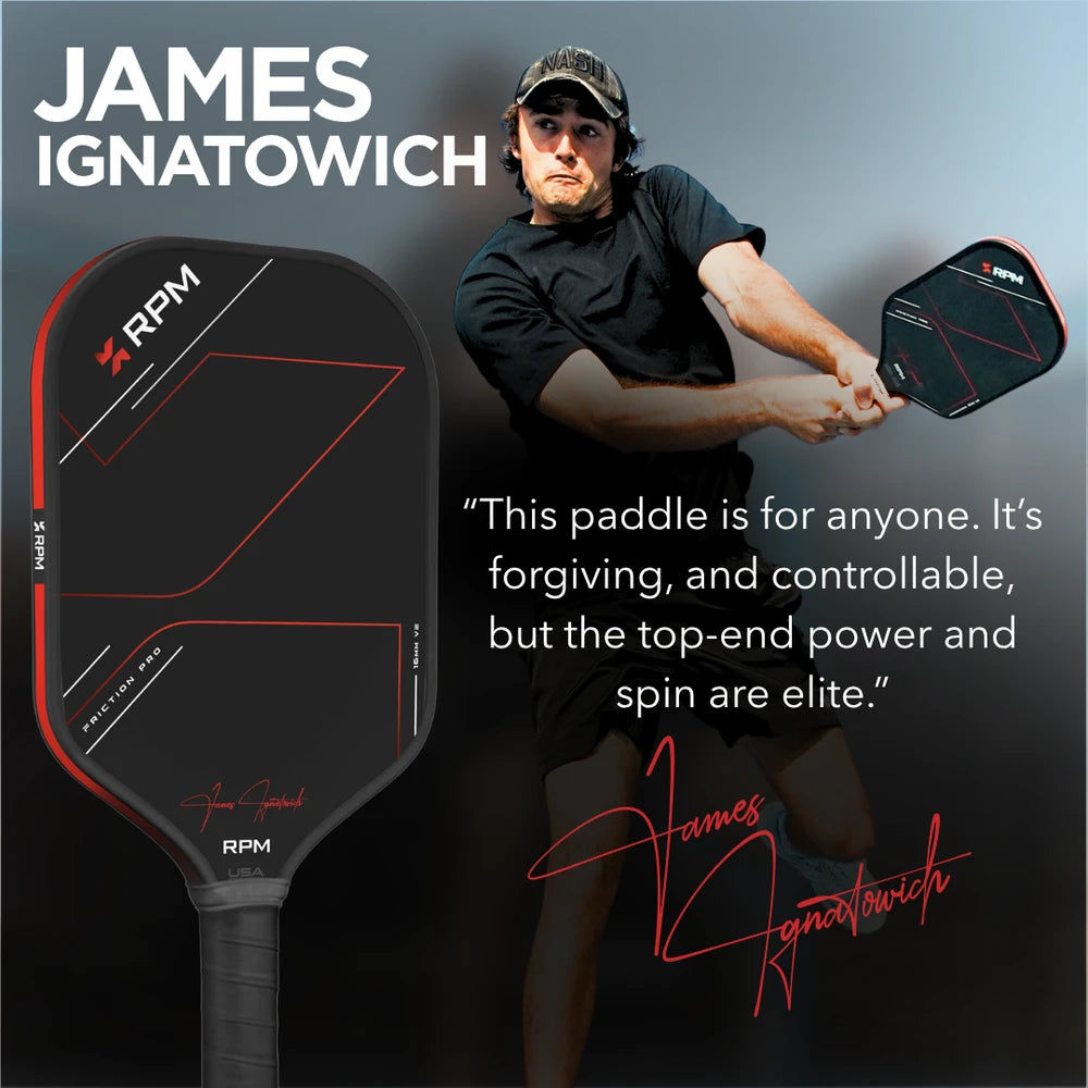 RPM Friction Pro Elongated V2 Carbon Fiber Pickleball Paddle | Pickleball Sports