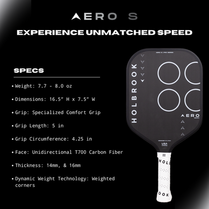 Holbrook Aero S 16mm Pickleball Paddle | Pickleball Sports