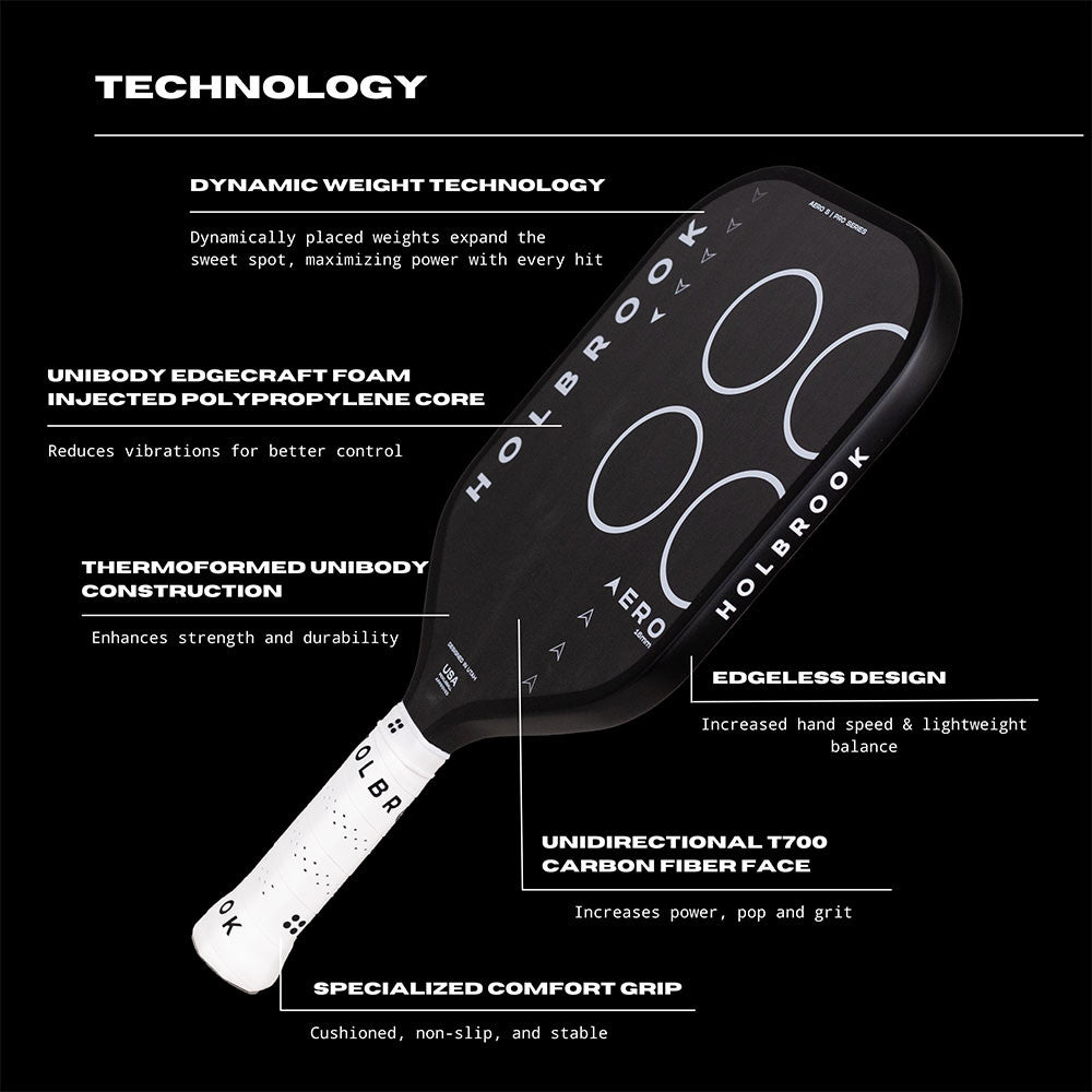 Holbrook Aero S 16mm Pickleball Paddle | Pickleball Sports