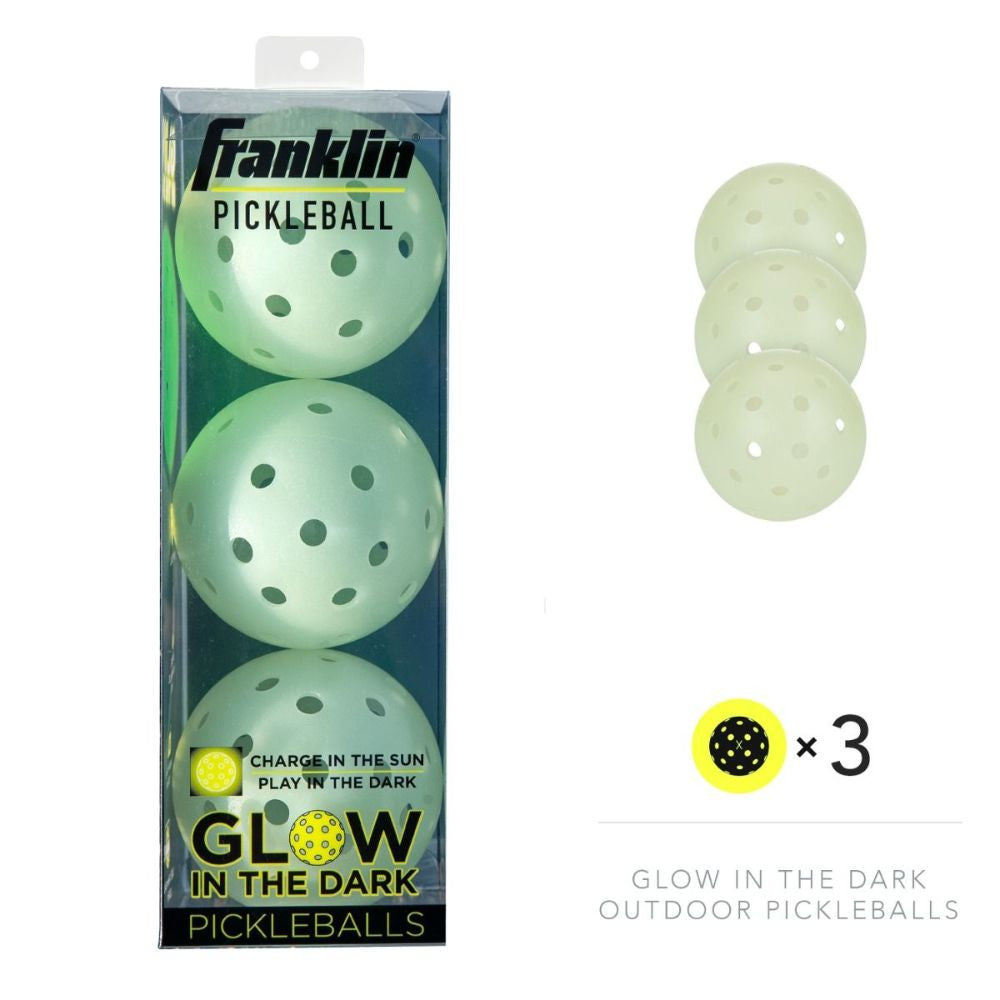 Franklin Sports Glow in the Dark X-40 Outdoor Pickleballs | Pickleball Sports
