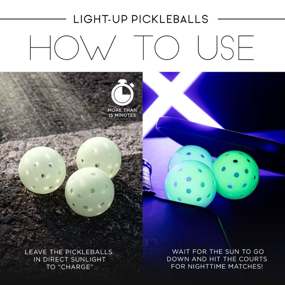 Franklin Sports Glow in the Dark X-40 Outdoor Pickleballs | Pickleball Sports