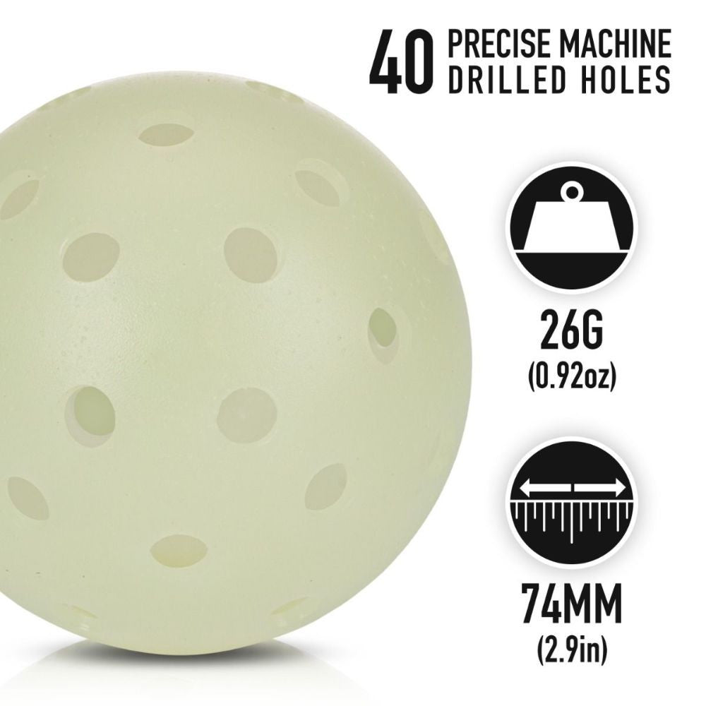 Franklin Sports Glow in the Dark X-40 Outdoor Pickleballs | Pickleball Sports